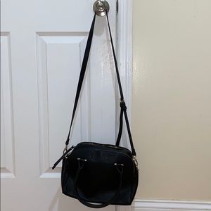 Black leather crossbody bag